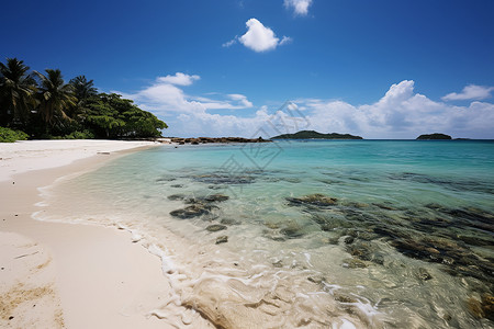 绿岛沙滩背景图片