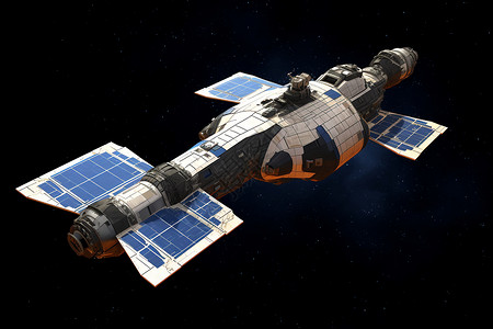 太空中的太阳能飞船背景图片