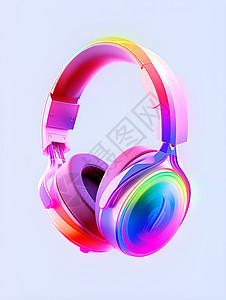 彩虹耳机背景图片
