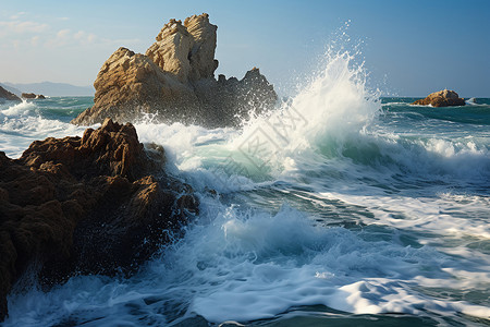 翻滚的海浪景观背景图片