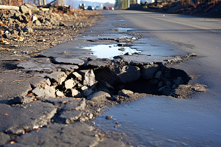 破坏的道路背景图片