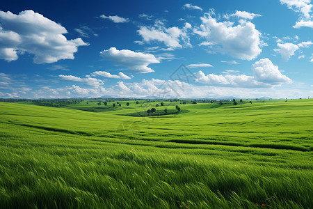 郁郁葱葱的草原景观背景图片