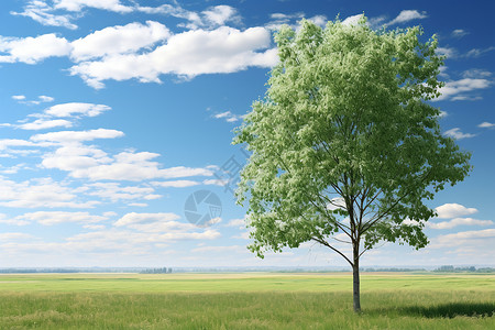 清新绿意的夏季草原背景图片
