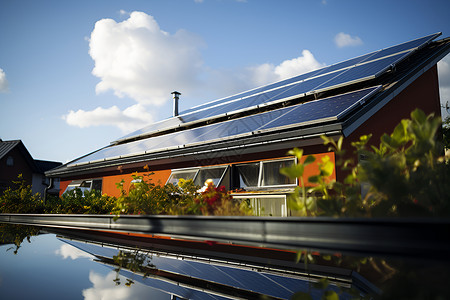 太阳能屋顶背景图片