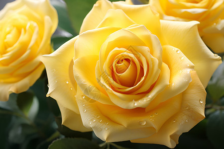 浪漫的黄色玫瑰背景图片