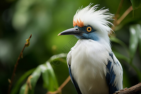 热带丛林中的翠鸟背景图片