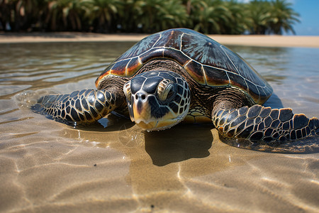 缓慢爬行的海龟高清图片