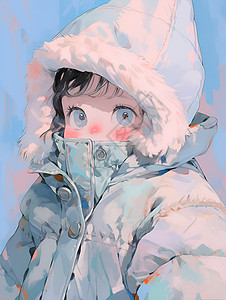 冬季童画背景图片
