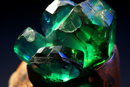 翠绿透明的翡翠绿宝石背景图片