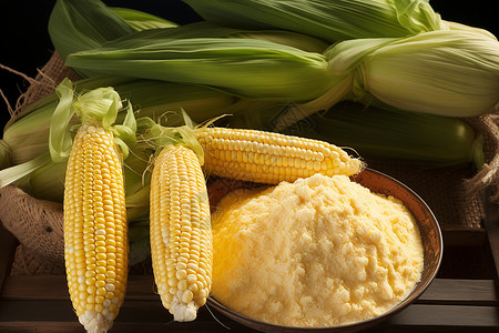 营养丰富的玉米面粉背景图片