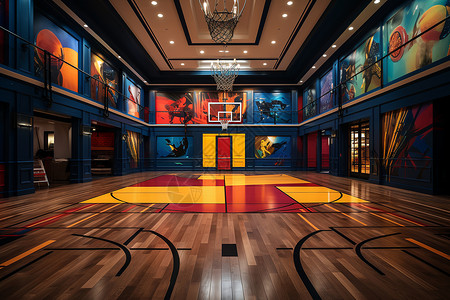 室内的篮球体育馆背景图片