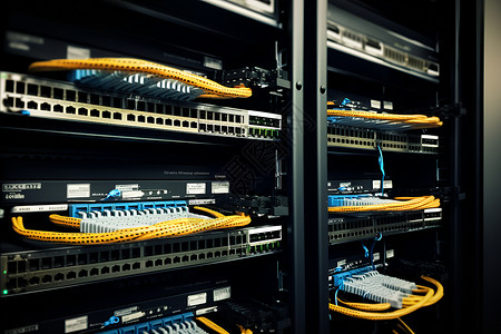 科技数据中心多行服务器背景图片