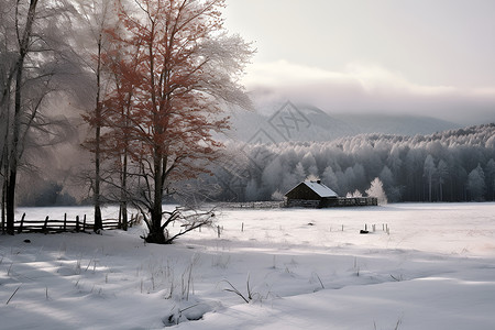 冷冻雪地冬日冷冻的季节背景