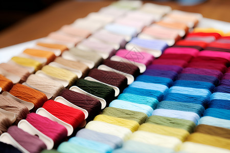 纺织纱线柔和色彩的丝线背景