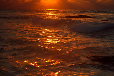 海上的落日背景图片