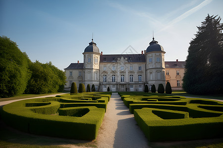 欧式古堡建筑背景图片