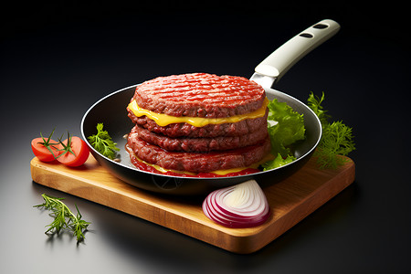 美味牛肉汉堡背景图片