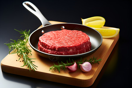 煎肉排美味的煎牛肉背景