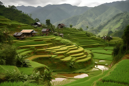 田园山水背景图片