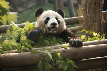 动物园内的熊猫背景图片