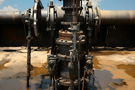 户外的工业石油机器背景图片