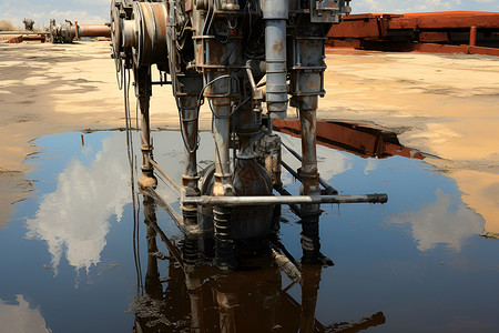 户外的石油机器背景图片