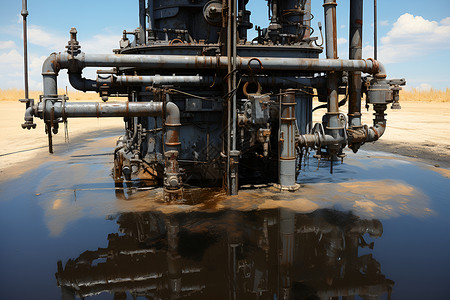 户外的石油管道背景图片