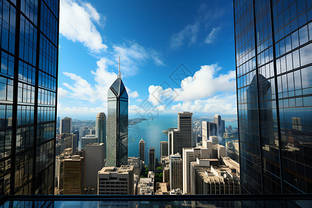 市中心的高楼背景图片