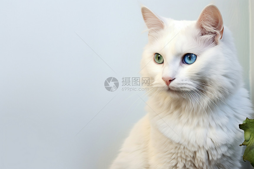 毛茸茸的白猫图片