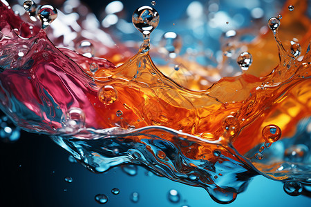 水花涟漪水花飞溅的色彩设计图片