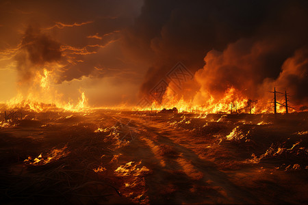 田野的火灾背景图片