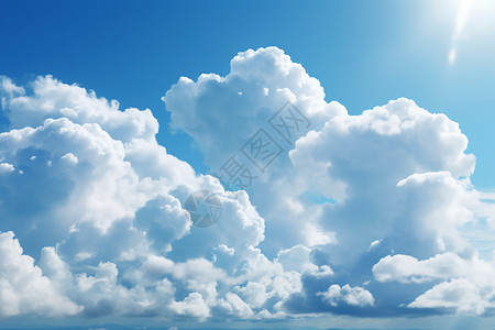 积云和蓝天阳光下的云朵背景