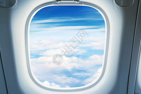 机窗外的云朵背景图片