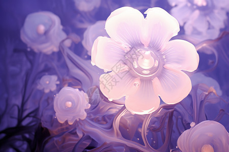 凉拌海蜇花朵绽放插画