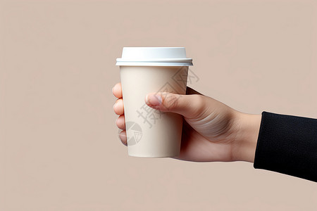纸杯咖啡手中的咖啡背景