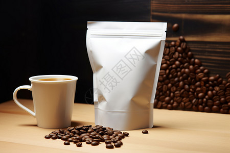 塑料袋装的咖啡背景图片