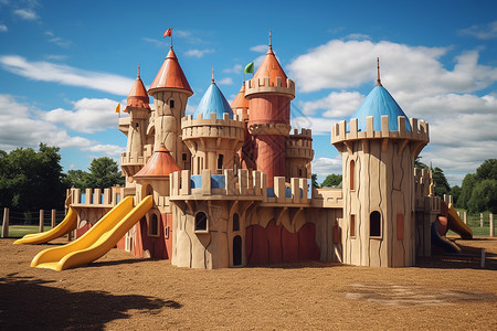 城堡游乐场背景图片