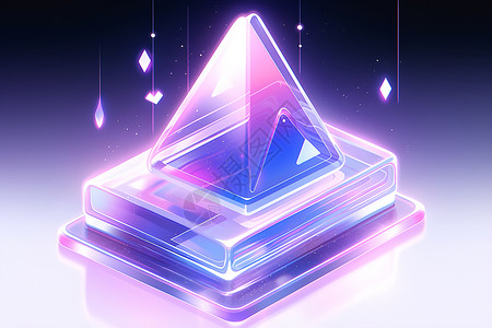 水晶ICON金字塔的霓虹幻影设计图片