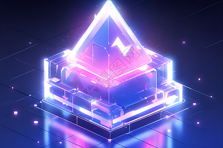 水晶ICON三角形的霓虹金字塔设计图片