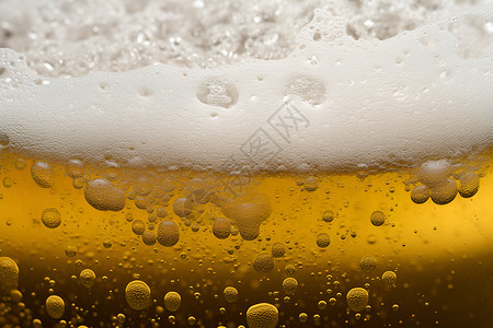 啤酒泡沫的特写背景图片