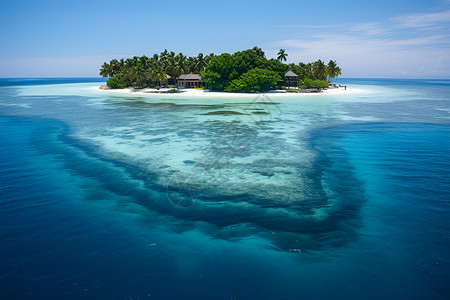 大海中的小岛背景图片