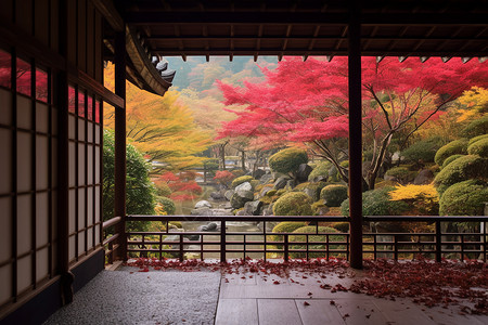 落叶如歌秋色如画的美景背景