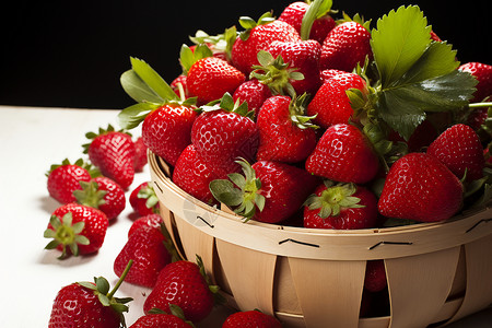手绘一篮草莓一篮的草莓背景