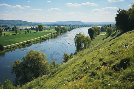 德国巴伐利亚多瑙河畔背景