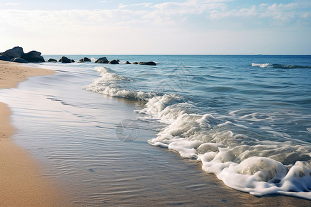 海边的浪花背景图片