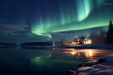 北极之光背景图片