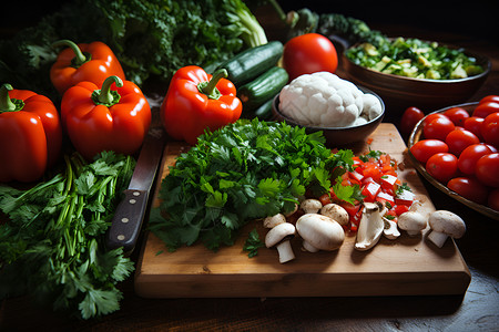 美味健康的蔬菜盛宴背景图片
