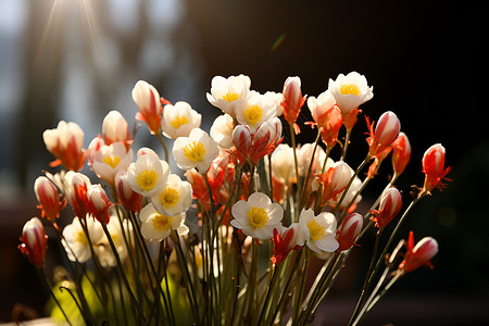 黄色花蕊的鲜花背景图片