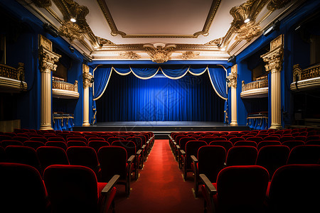 剧院大厅古典风格的剧场背景