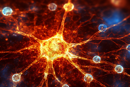 显微镜下的神经元背景图片